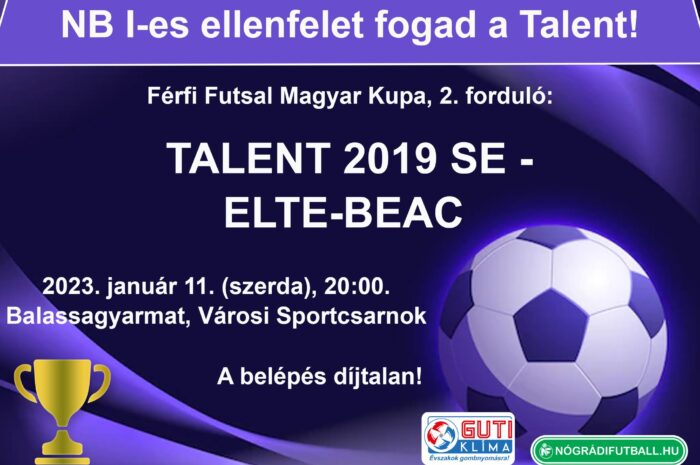 Szerdán NB I-es ellenfelet fogad a Talent