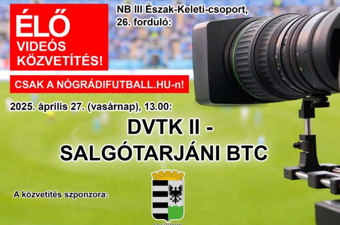 Élő közvetítés a DVTK II-SBTC bajnokiról