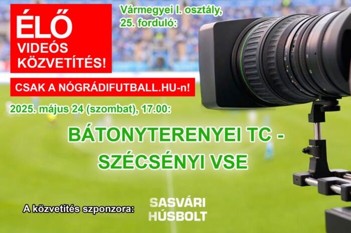 Élő közvetítés a Bátonyterenye-Szécsény bajnokiról