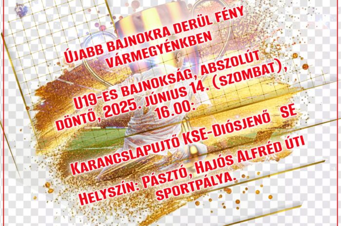 Szombaton a vármegyei U19-es mezőny bajnokára is fény derül