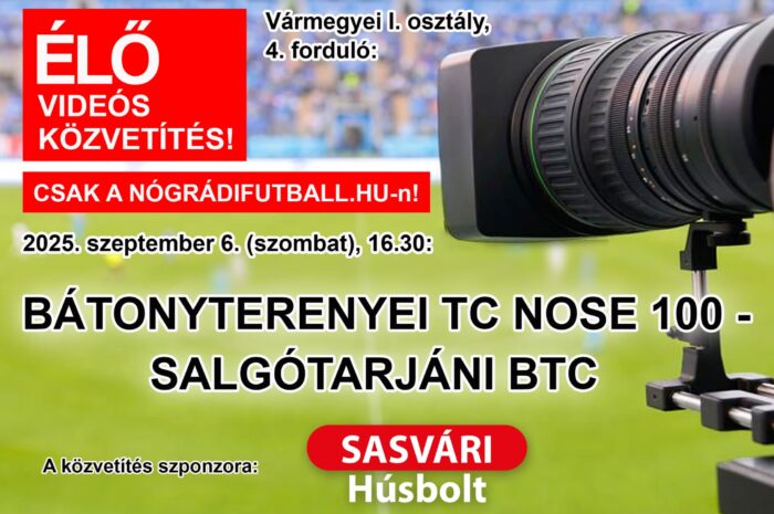 Élő közvetítés a Bátonyterenye-SBTC meccsről